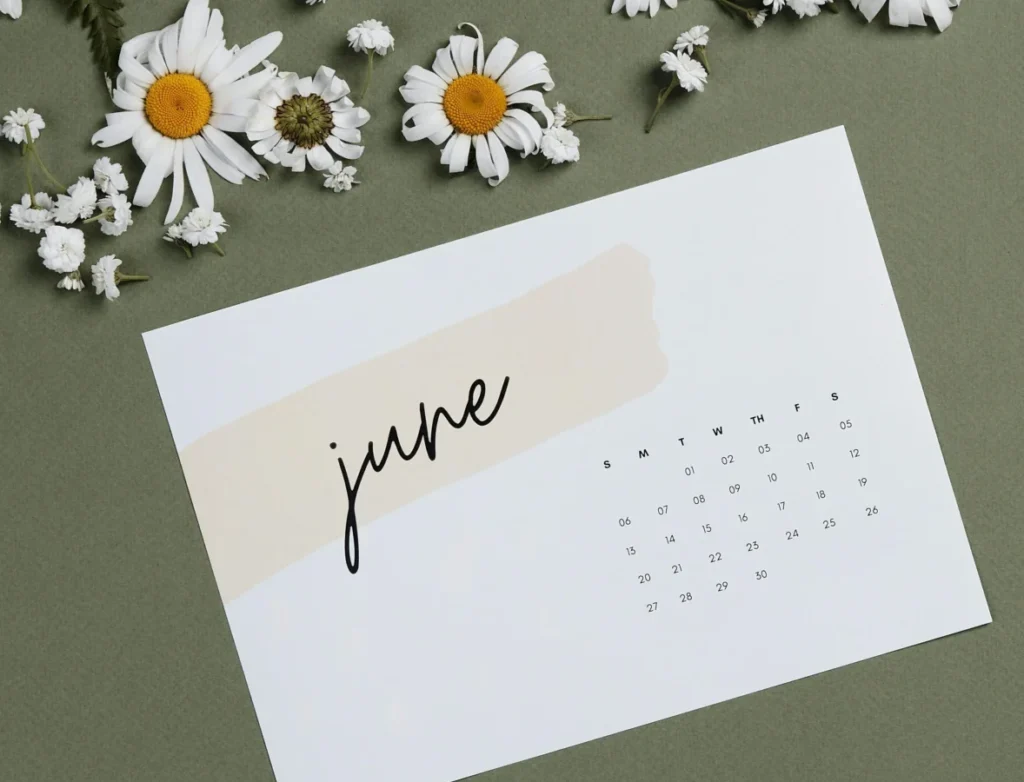 calendario mes junio