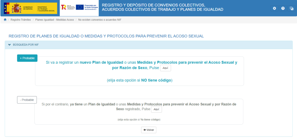 Registro Plan de Igualdad en el REGCON